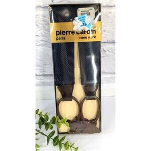 VINTAGE NEW IN BOX!😍Pierre Cardin Suspenders Navy Brown Adjustable Clip Classy